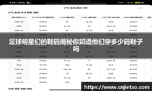 足球明星们的鞋码揭秘你知道他们穿多少码鞋子吗